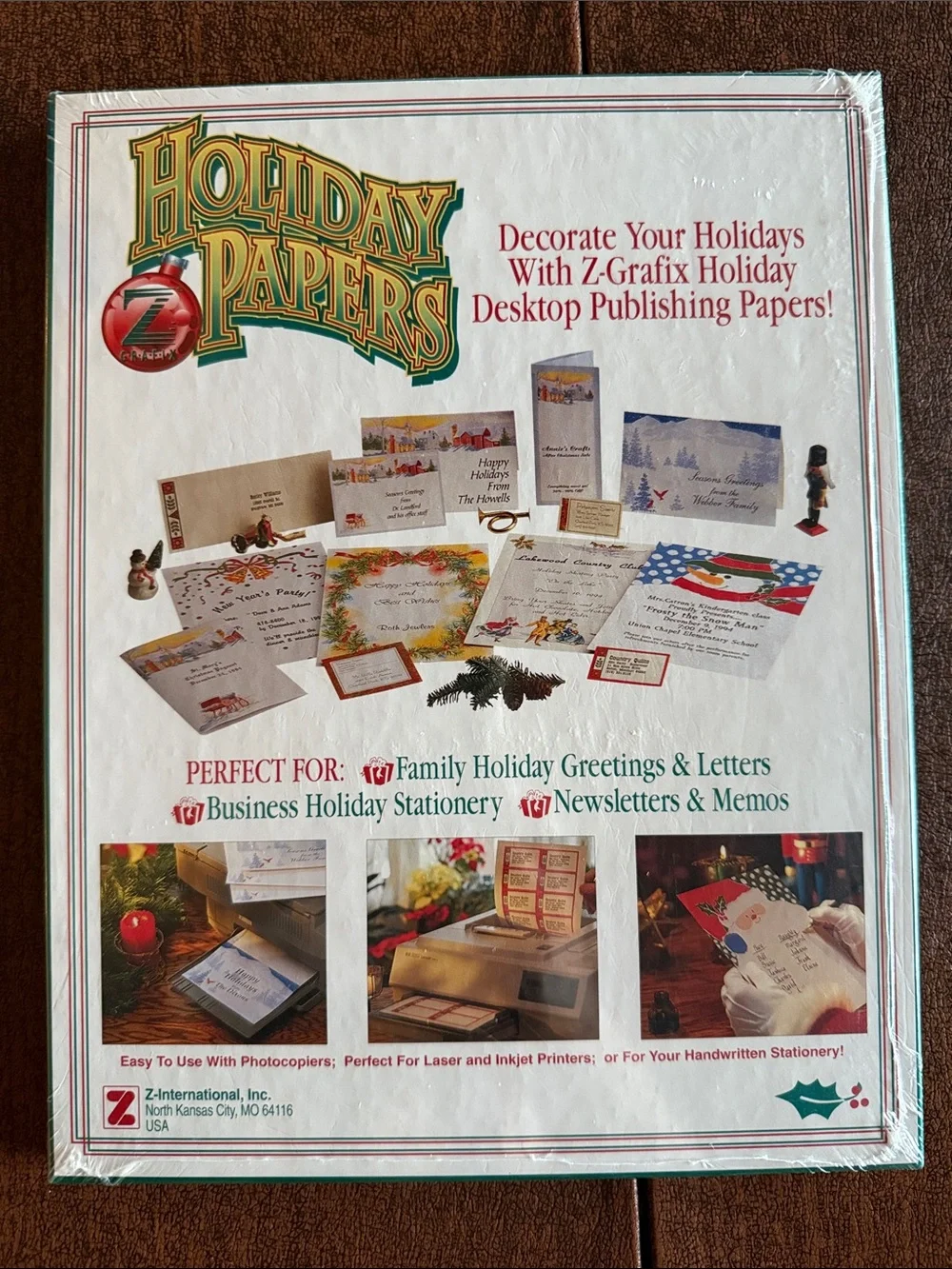 Peppermint & Holly Letterhead - White, Red, Green